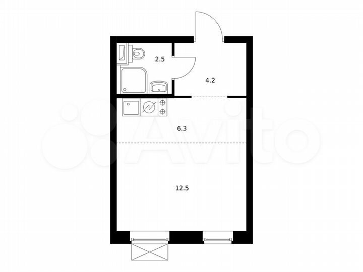 Квартира-студия, 25,5 м², 18/20 эт.