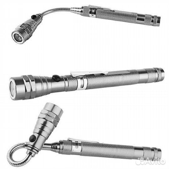 Фонарик телескопический с магнитом на конце. Новые