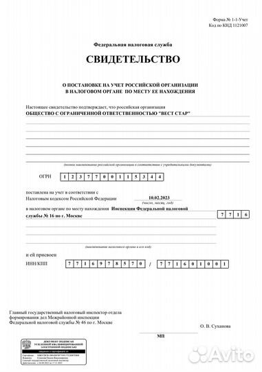 Ооо без оборотов осно февраль 2023 г