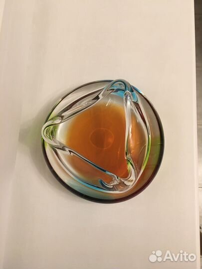 Пепельница времен СССР, цветное стекло