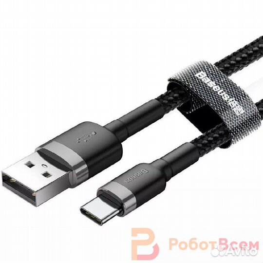 Кабель Baseus Cafule, USB - Type-C, 2A, 2м. - blac