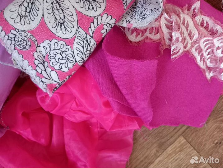 Лоскут зелёный и розовый