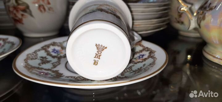 Кружка Рак, чашки с блюдцами Дулево, коф.пары Герм