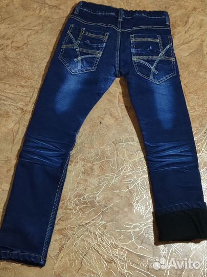 Джинсы утеплённые на флисе 134-140