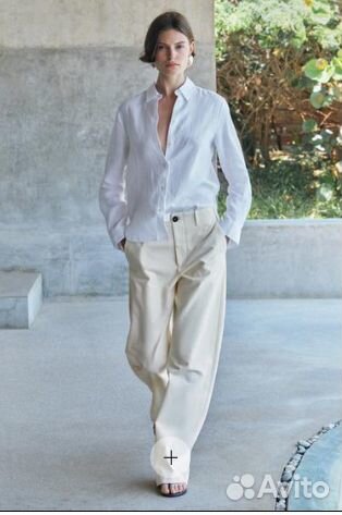 Zara рубашка 100% лен L