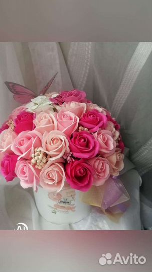 Букет из мыльных роз
