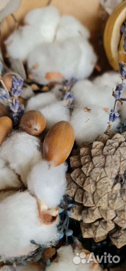 Букет из сухоцветов с хлопком