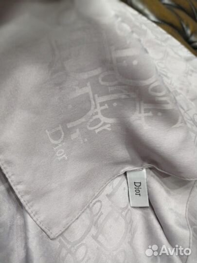 Платок 95см серо-стальной шелк dior италия