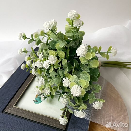 Гипсофила с патиной искусственная, евро, 8 веток, букет 30 см