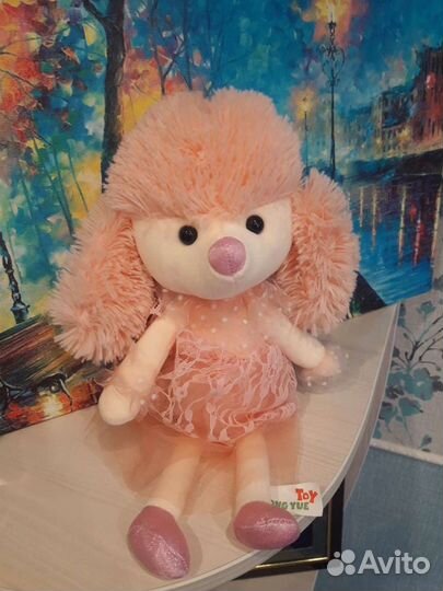 Собачка розовая мягкая игрушка, подарок