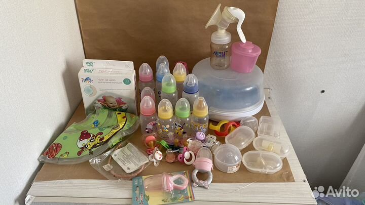 Соски, бутылочки, молокоотсос, стерилизатор