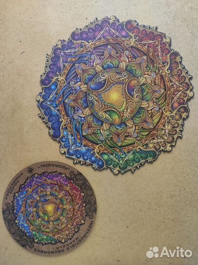 Пазл мандала Unidragon и система приклейки пазлов