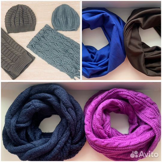 Новые комплекты: шарф+шапка; снуд, хомут