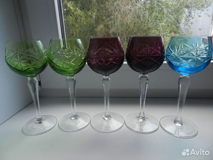 Фужеры цветной хрусталь