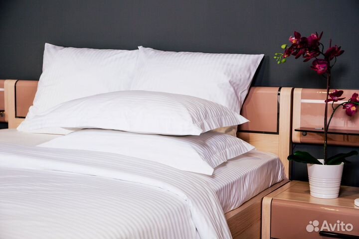 Постельное белье сатин-страйп для отеля/гостиницы