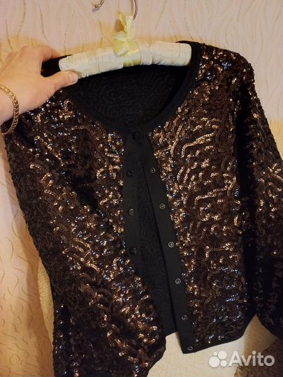 Кардиган короткий с пайетками Karen Millen