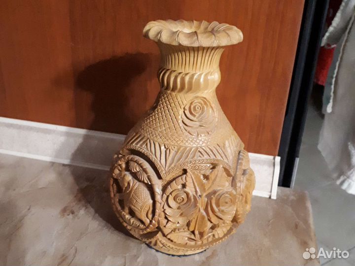 Ваза деревянная ручной работы Индия