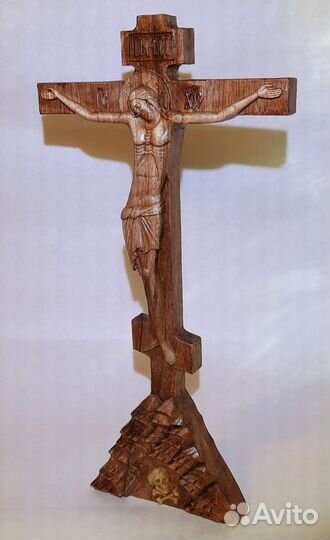 Крест резной распятие дерево Православный