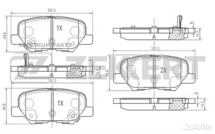 Колодки торм., здн., К-Т, /4605A802, 4605A998, 460