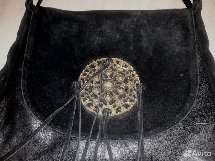 Сумка из натуральной замши (черная)