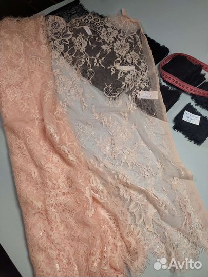 Кружево полотно, цвет нежный персик, 3 метра