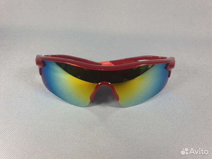 Очки спортивные красная оправа (ударостойкие)