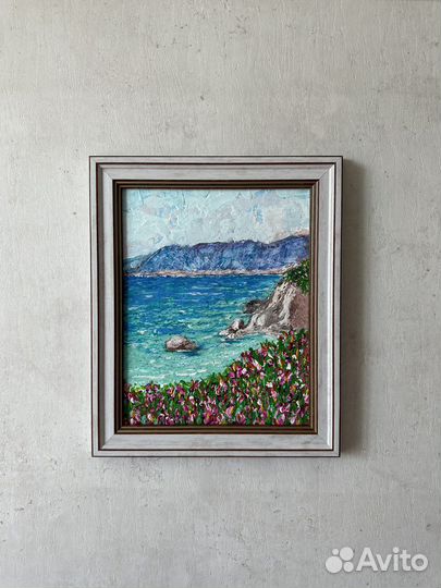 Картина акрил. Морской пезаж Италия. 20х25