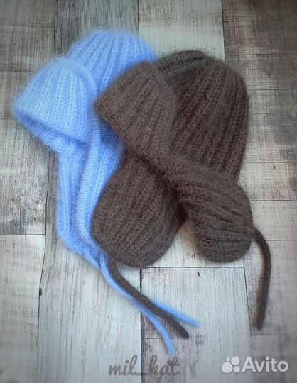 Вязаные шапка варежки косынка. Ручная работа