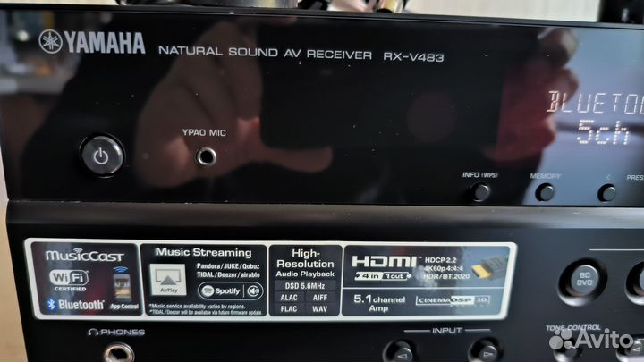 Yamaha RX-V483 4К WiFi Bluetooth dlna Airplay Usb