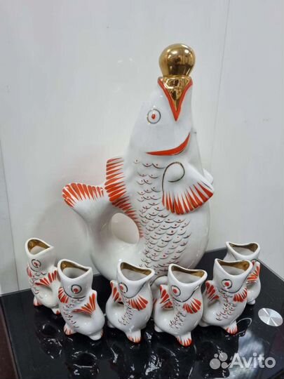 Рыба Ликёрница,графин,штоф (зхк) 1970гг,выс 26см