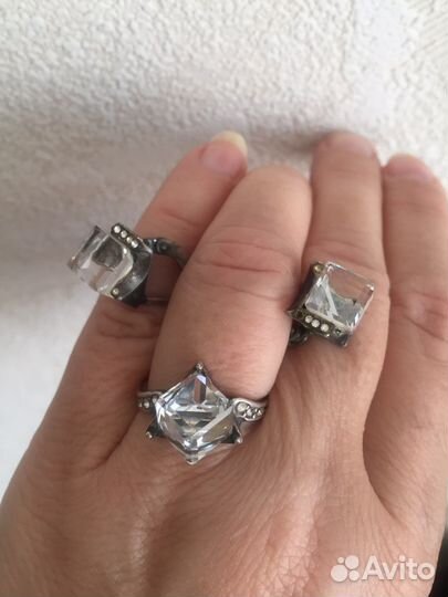 Комплект советский, кольцо и серьги