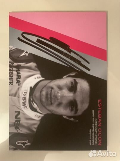 Esteban Ocon BTW фото 40*29 с ручным автограф