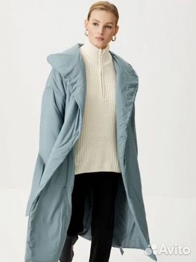 Утепленное пальто-халат новое размер M