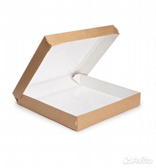 Коробка с окошком крафт 200х200х40