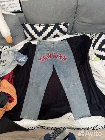 Джинсы, голубые