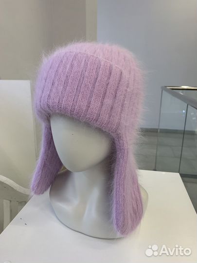 Шапка ушанка из ангоры