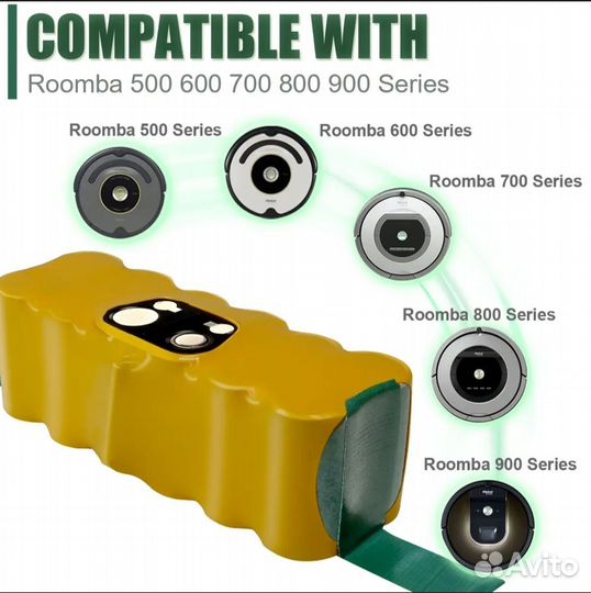 Аккумулятор для iRobot Roomba 14.4В 5000 mah Новый
