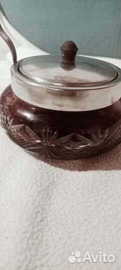 Сахарница цветное стекло СССР