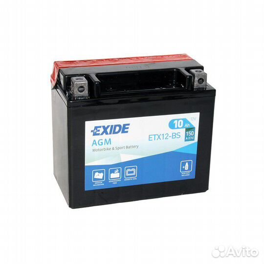 Мото аккумулятор Exide ETX12-BS 10 А/ч (YTX12-BS)