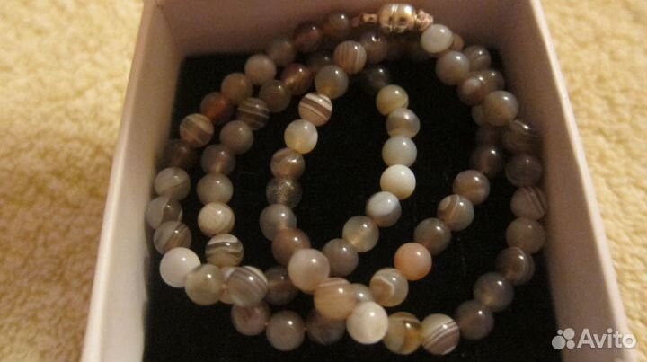 Бусы с агатом разноцветным