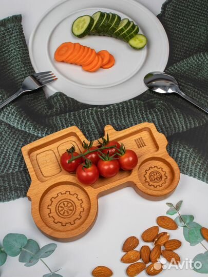 Детская посуда тарелка деверянная менажница