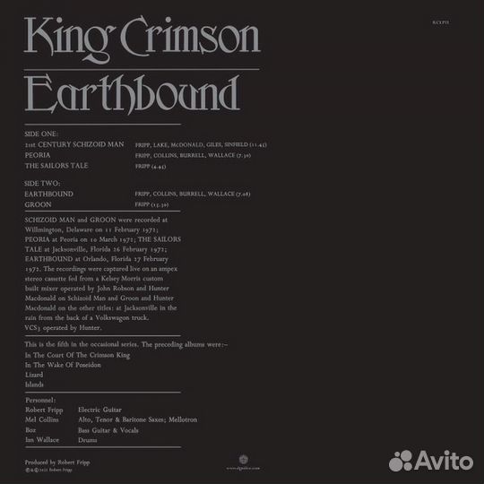 King Crimson / Earthbound (LP)