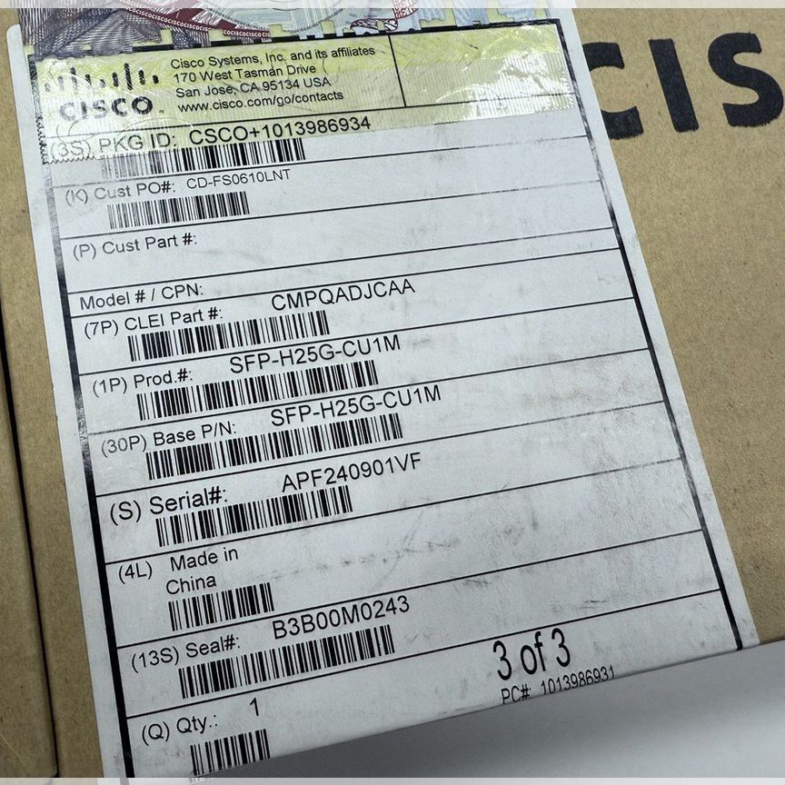 [SFP-H25G-CU1] Кабель Cisco M Sfp-H25g-Cu1