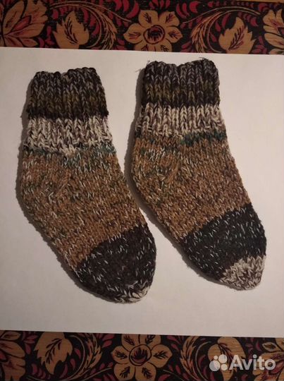 Носки ручной вязки шерстяные