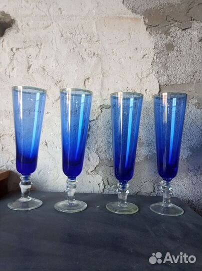 Бокалы СССР цветное стекло
