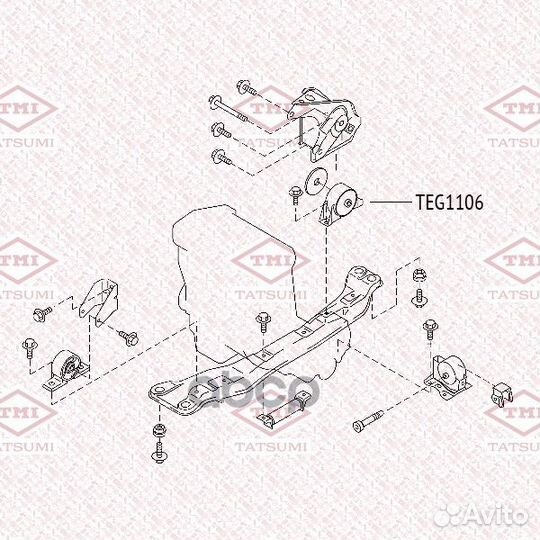 Опора двигателя задняя nissan Almera 06- TEG1106