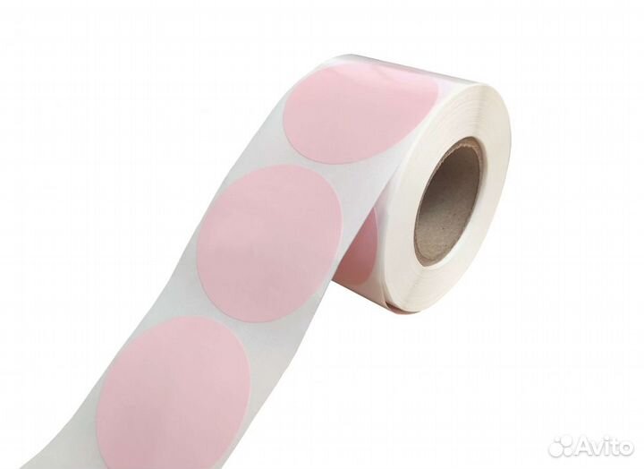 Этикетки круглые 20х20 розовые