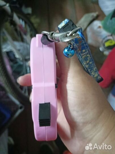 Рулетка поводок с ошейником для кошек и собак