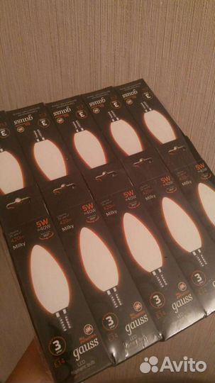 Лампы диодные свечки Gauss 10 штук новые