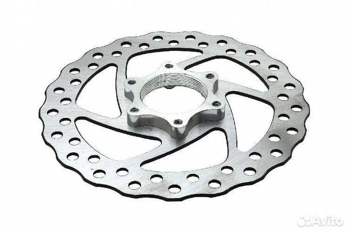 Диск тормозной вело 140 мм с aдaптером нa резьбе 6